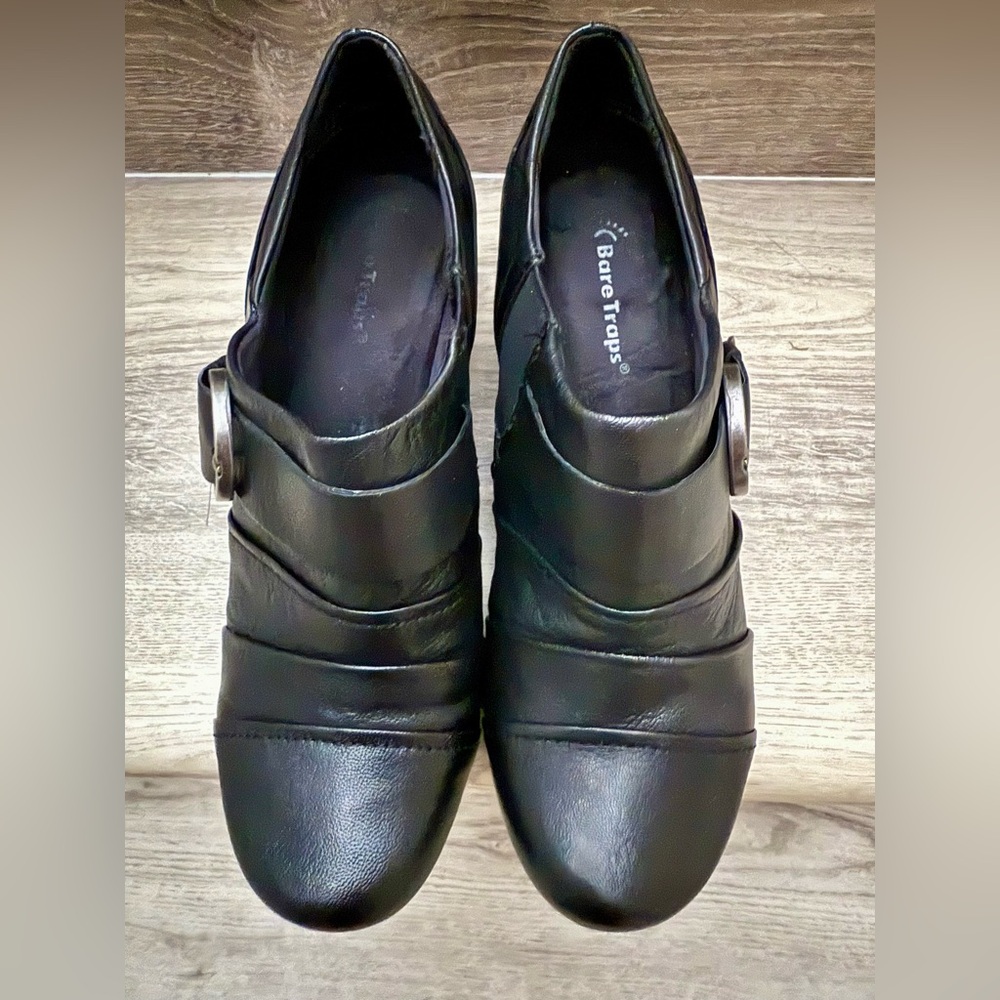 Witchy Black leather Women's Heeled Shoes - Picture 9 of 16